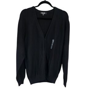 Cypress Links Mens Grandpa Cardigan Sweater L Black Button Up V-neck NWOT